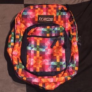 Multi color trans JanSport backpack